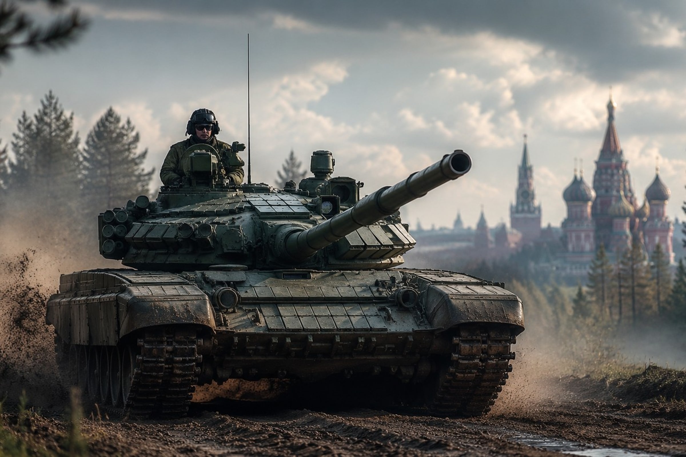 Panzer fahren bei Moskau